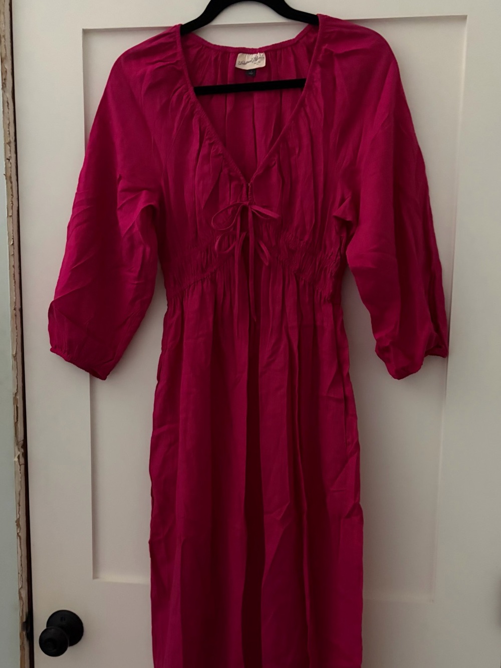 Universal Thread Fuchsia Tie-Front Midi Dress